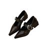 British Sweet and Cool Mary Jane Shoes Korean Version Shallow Mouth Gentle French Single Shoes Summer Small Fragrant Leather Shoes Retro Women's Shoes