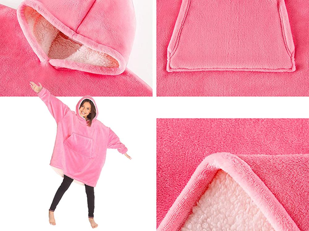 Dark Pink Hooded Blanket (30)
