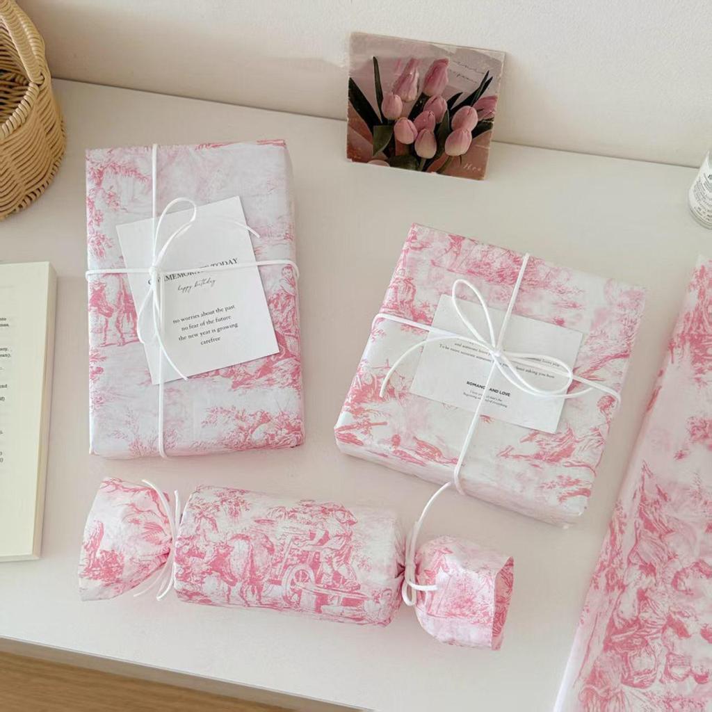 Pink Pearlescent Retro French-Style Gift Wrapping and Clothing Lining Paper
