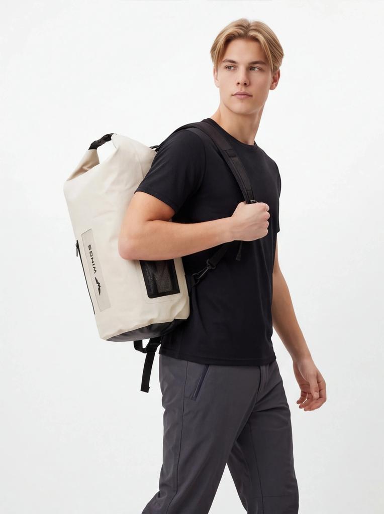 Dry Bag 22L With Backpack Function Beige