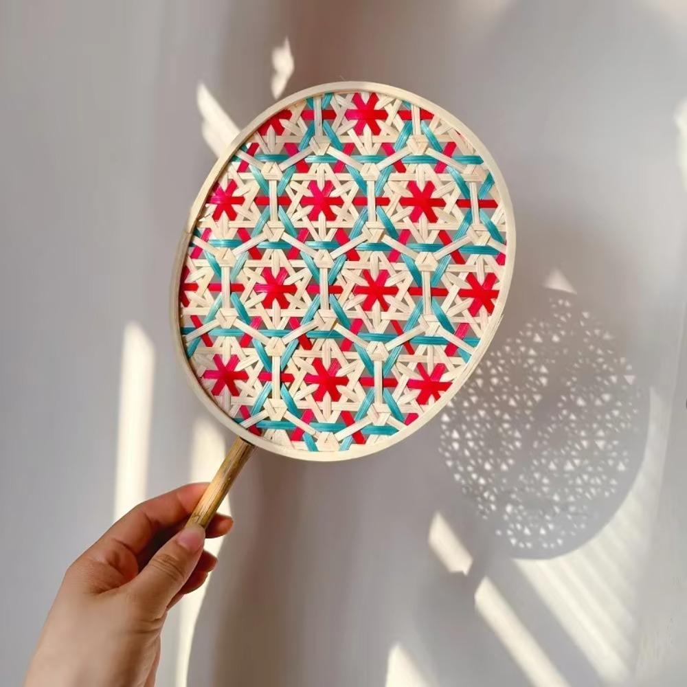 

Ancient Bamboo Braided Fan Handmade Hand Cranked Fan Home Decoration Weaving Fan Home Style C