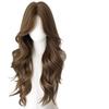Women's Long Curly Wig with Realistic Cold Brown Waves - Lolita Style Full Head Cover