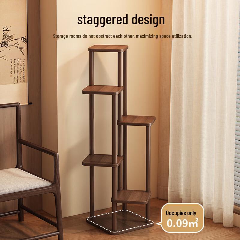 Shixun Chinese Style Multi-Tier Woven Plant Stand