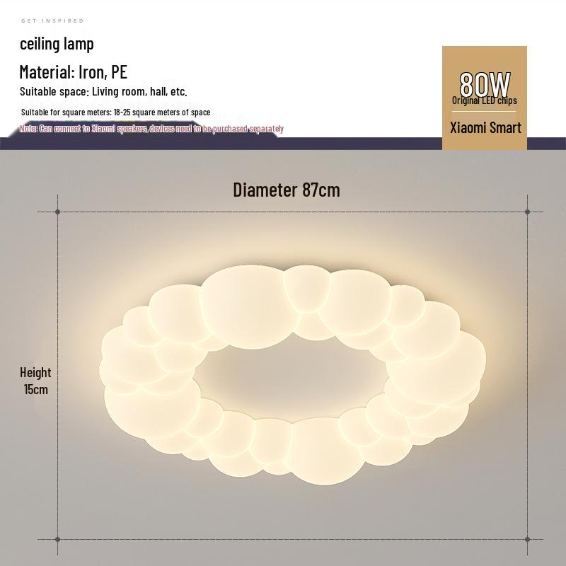 Nordic Modern Minimalist Cream Bubble Ceiling Light for Master Bedroom