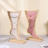 Bamboo Wood Jewelry Display Stand Foot Shaped Storage Rack for Earrings Necklaces Bracelets Accessories Organizer