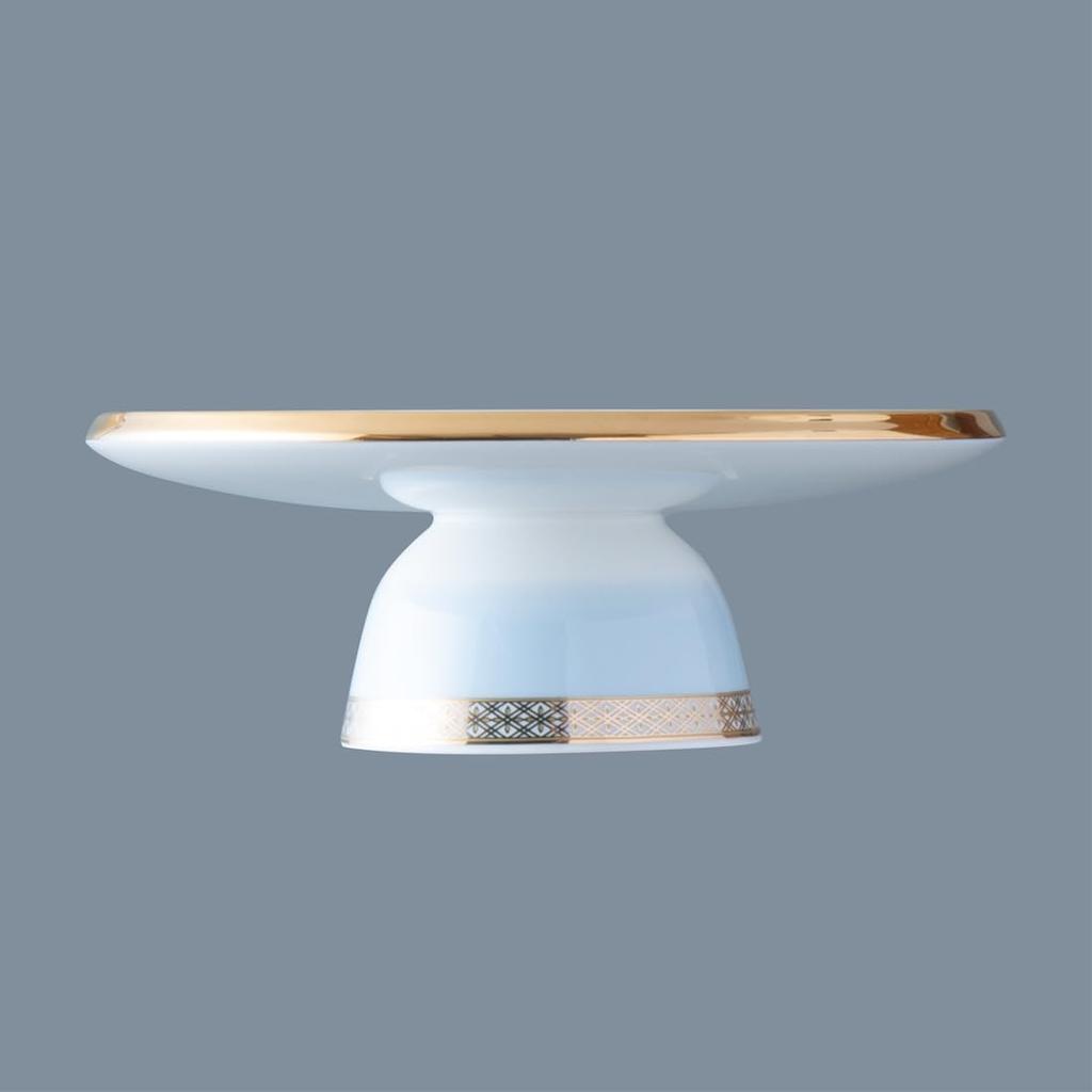 NARUMI Compote Ramage 18cm Blue Bird Pattern Cute Stylish Cake Stand Plate with Legs Present Gift Boxed 52468-6022
