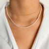 Collana Trendy con Ciondolo a Cuore per Donna - Catena Minimalista per la Clavicola con Chiusura OT per uno Stile alla Moda