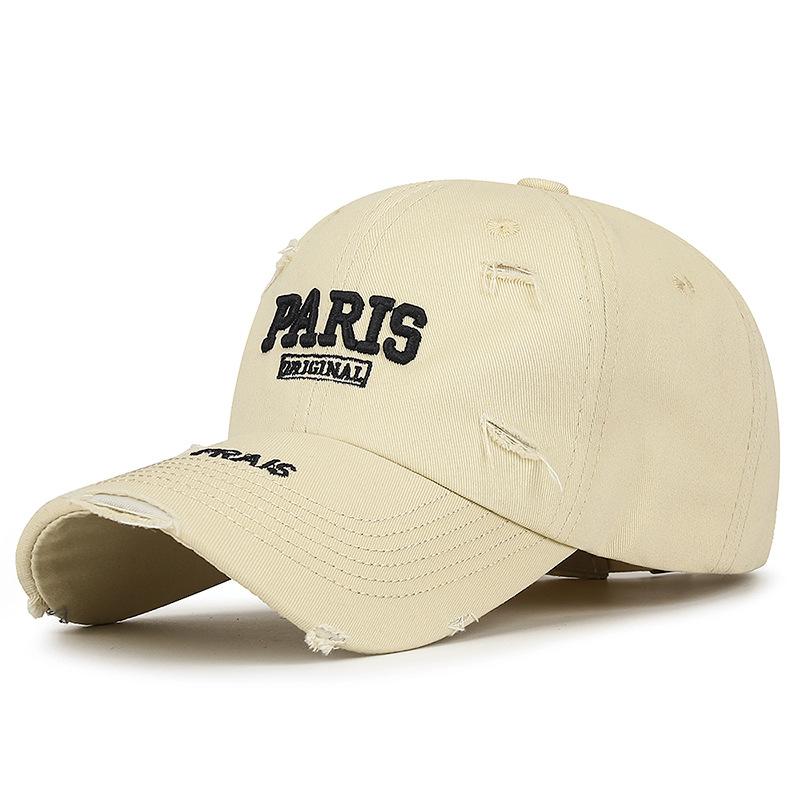 Northwood All Seasons Letters PARIS Baseball Caps for Men Women Hip Hop Baseball Hats Letter Embroidery Korean Torn Sunshade Baseball Cap