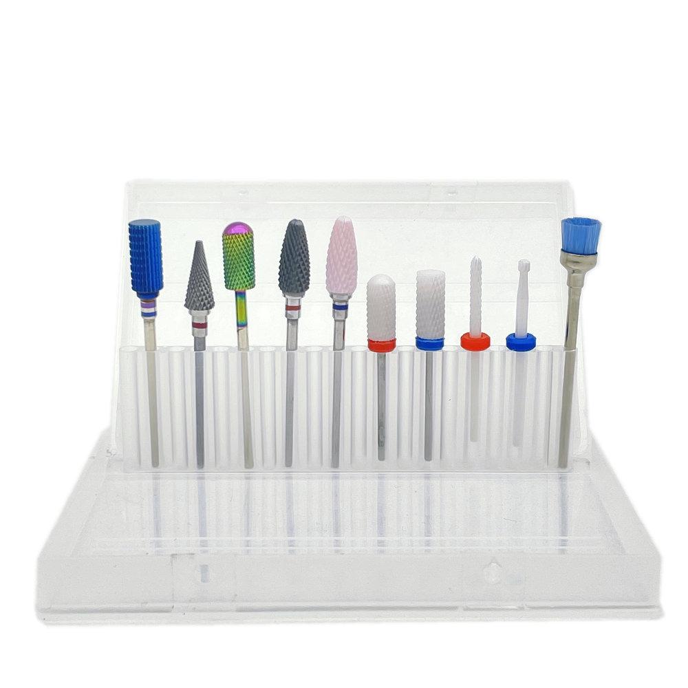 10pcs Manicure Ceramic Nail Drill Bits Set Removing Gel Varnish Drill Manicure Machine Pedicure Nail Bits for Electric Drill
