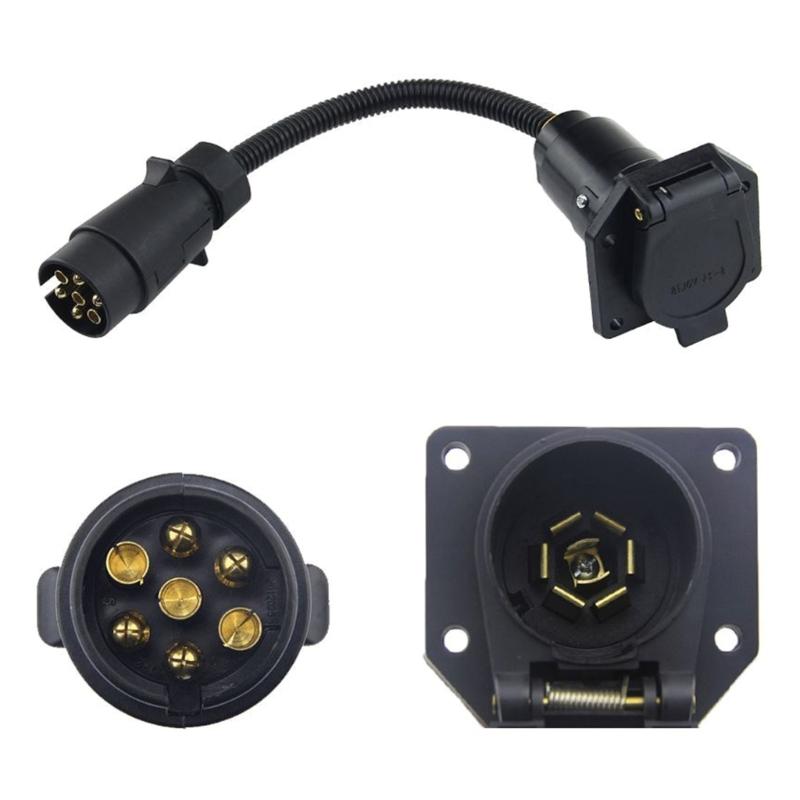 Universal Trailer Plug Adapter 5 Pin 7 Pin Double Head Connector 60cm ABS Construction Suitable for Vehicle Towing Compatibility