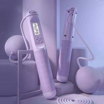 1Pair Wireless Counting Jump Rope Ball Steel Skipping Rope Exercise Adjustable Cordless Jump Rope Fitness Gym Training Equipment