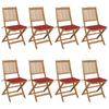 Day and Night - Day and Night Folding Garden Chairs 8 Units Solid Acacia Wood and Cushions