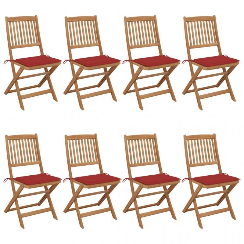 Day and Night - Day and Night Folding Garden Chairs 8 Units Solid Acacia Wood and Cushions