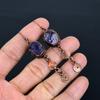 Amethyst Copper Electroformed Earrings, Handmade Gemstone Earrings, Gift For Mom Antique Jewelry