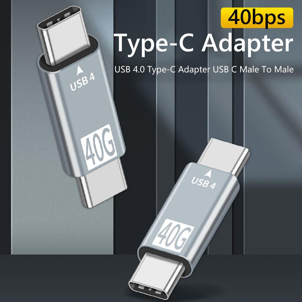 20V 5A Data Transmission Connector 8K 60Hz Data Transfer Adapter Type-C Male To Type-C Male Straight Connector for Thunderbolt 4