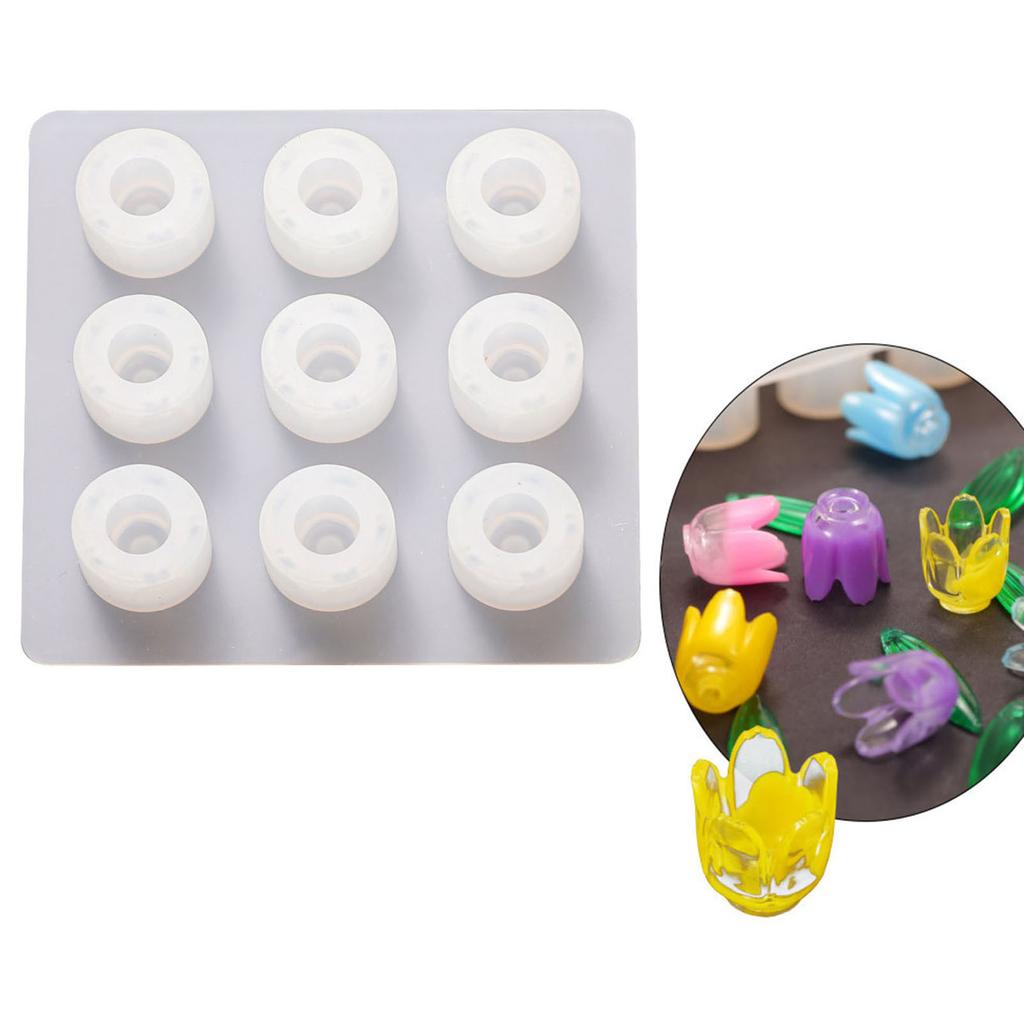Tulips Night Light Silicone Mold Set Flower and Leaf Shaped Lamps Crafting Mould Nightlight Epoxy Mould Jewelry Supplies