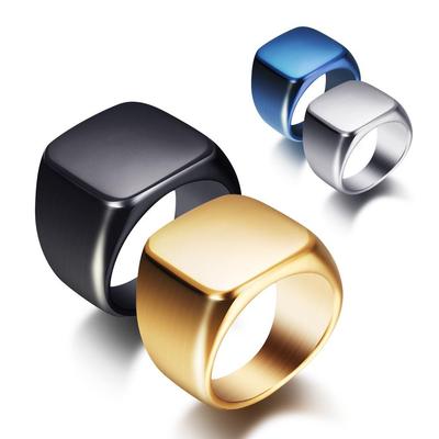 Retro Minimalistischer 18MM Edelstahl Titanring mit Laserlogo