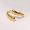 Women Finger Ring Minimalist Geometric Design Adjustable Fit Open Ring Stainless