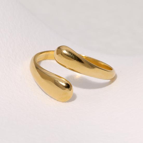 Women Finger Ring Minimalist Geometric Design Adjustable Fit Open Ring Stainless