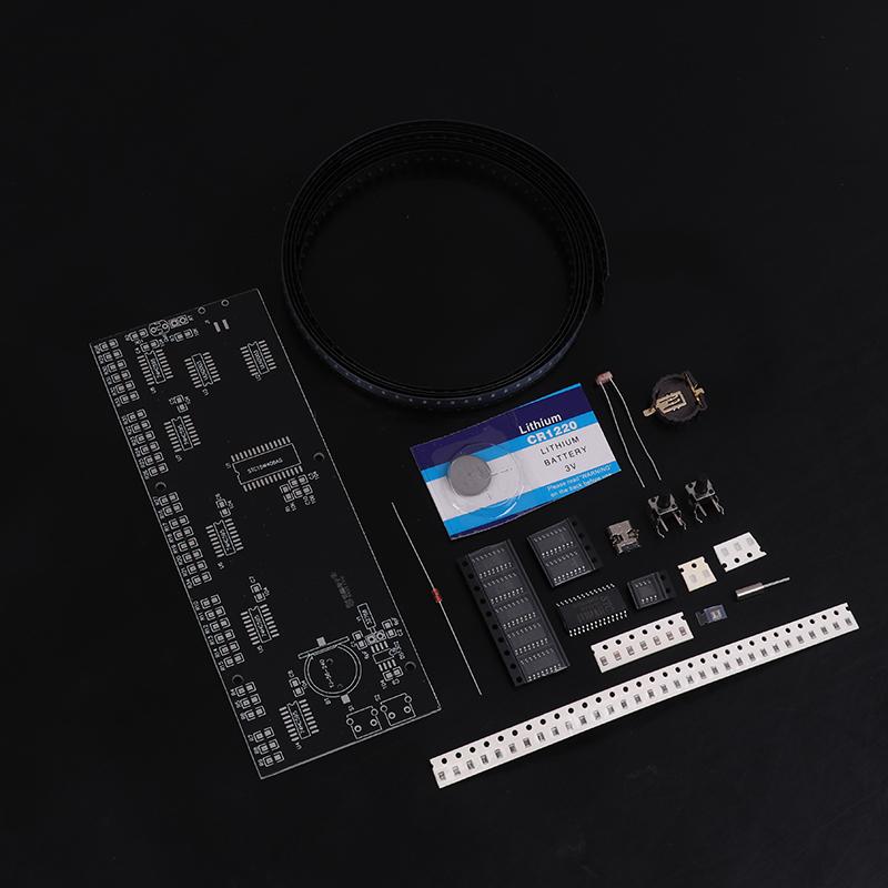 Led Dot Matrix Digital Clock Kit With Auto Brightness Time Temperature Soldering Practice Kit Diy Electronics Project