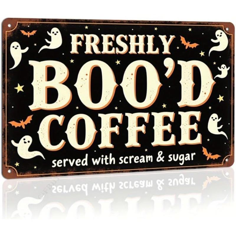 Halloween Metal Wall Sign Spooky Decor 20x30cm