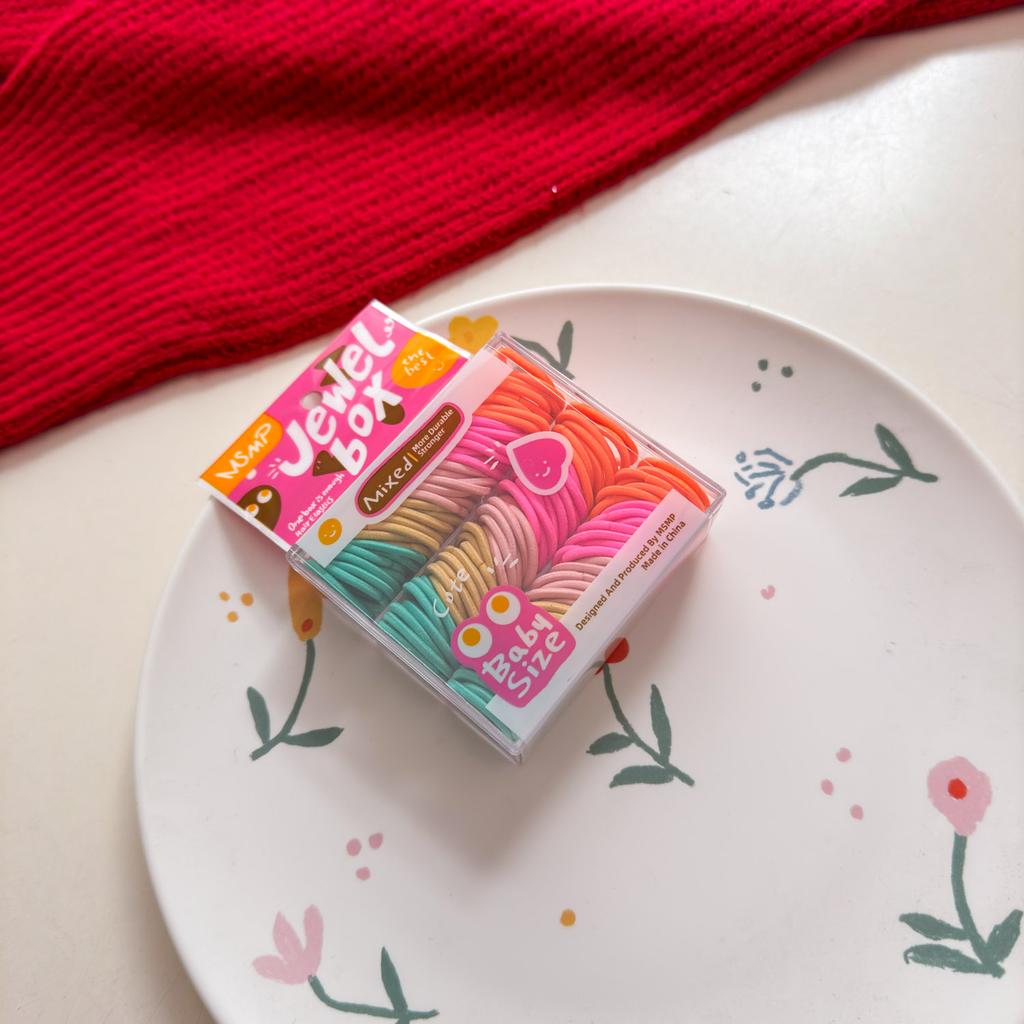 100 sztuk Elastyczna Opaska na Głowę Dziecięca Gumka do Włosów Spinki do Włosów Kolor Cukierkowy Uroczy Ręcznikowy Pierścień do Włosów dla Małych Dziewczynek Akcesoria do Włosów dla Dzieci