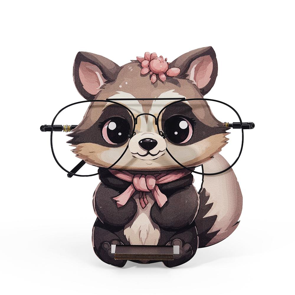 Creative Animal Glasses Frame Cartoon Cat Sunglasses Display Frame Glasses Storage Frame Hand-carved Household Wood Decoration3D