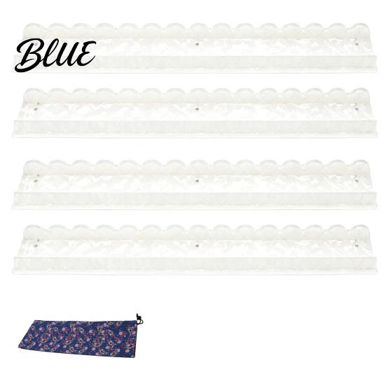 Mahjong Accessory 1/4Pcs Rack with Magnetic Pusher & Storage Bag Scalloped Acrylic Mah Table Organizer Jongg Tile Holder Bar Gift for American
