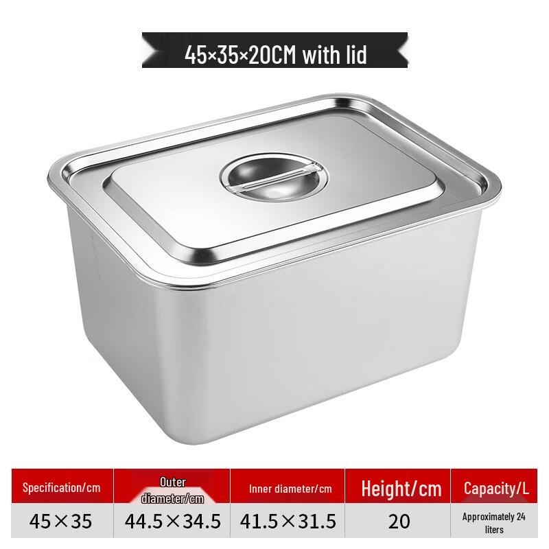 Ruhan Stainless Steel Deepened Square Fast Food Tray with Lid