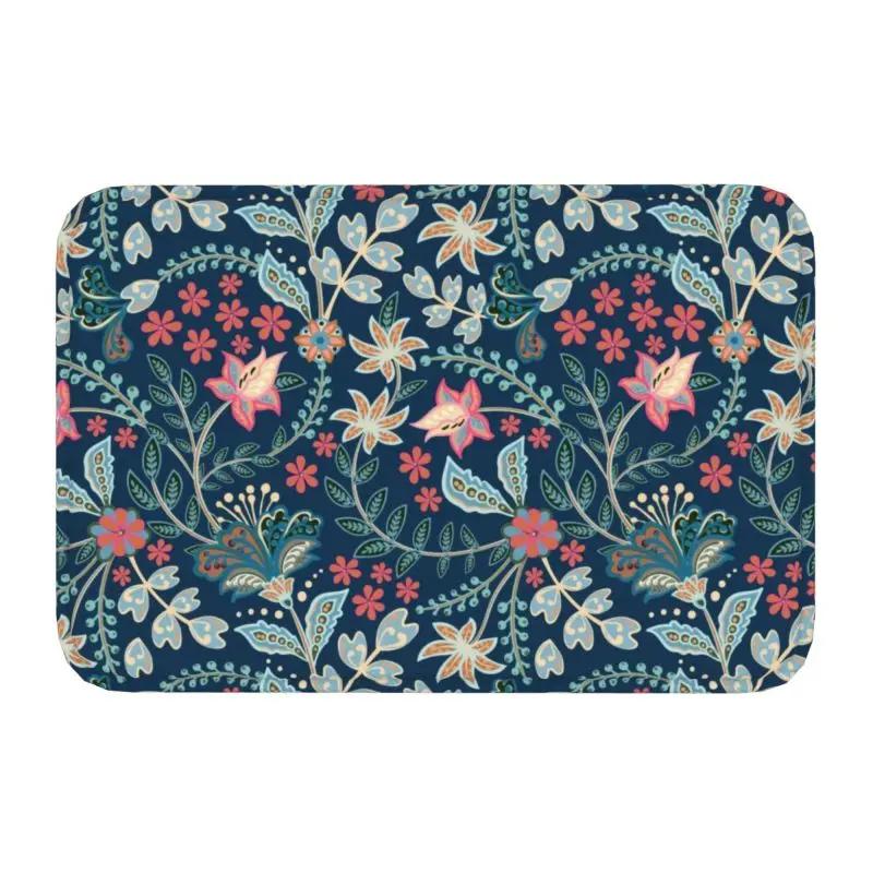Day Of The Dead Kitten Cat Sugar Skull Front Floor Door Entrance Mats Outdoor Mexican Halloween Floral Doormat Garden Carpet Rug