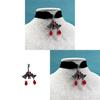 Gothic Bat Pendant Necklace With Red Crystal For Punk Style And Party Wear