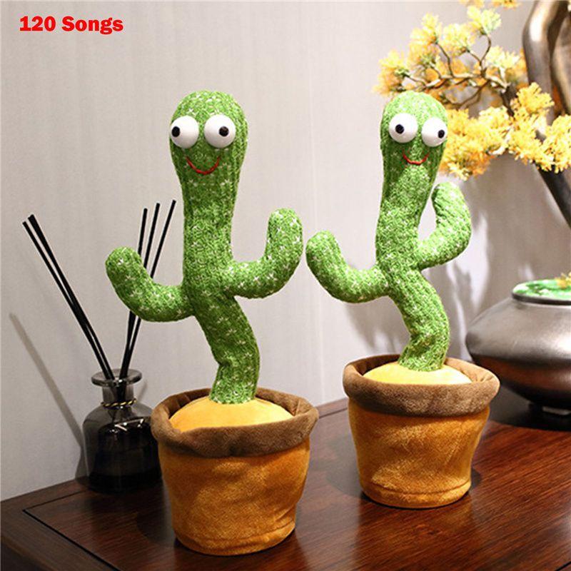Charming Electronic Shake Body Dancing Cactus Plush Toy With Learning Speaking Feature