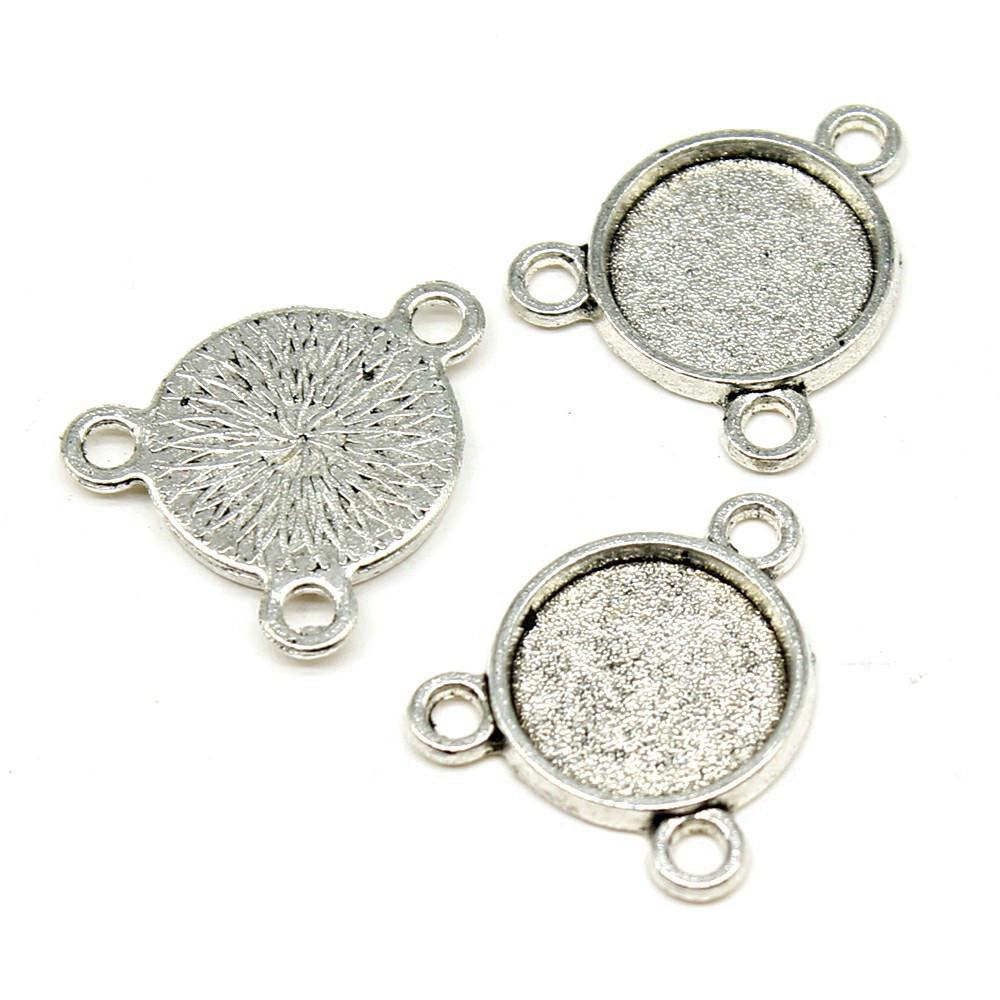 Multi Size Blank Bases Tray Three Loop Bezel Charm Base Connectors For Earrings Making