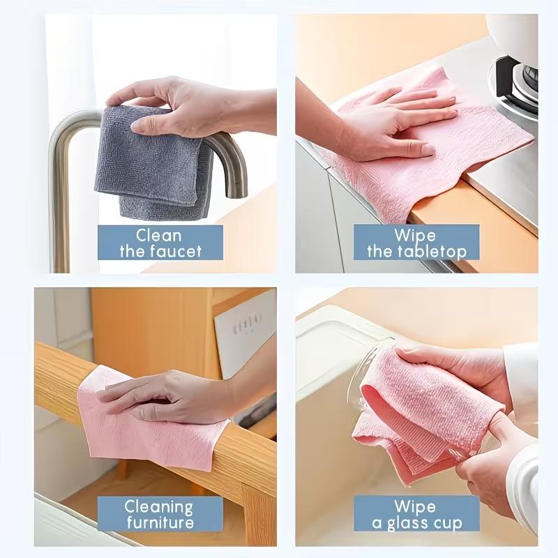 Reusable Cleaning Cloth Roll Tear Off Kitchen Dish Cloth Washable Multipurpose Cleaning Wipes for Household Kitchen and Bathroom