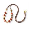 Xirui Red Agate Beaded Necklace with Star Rope Clasp – Retro Style Sweater or Collarbone Chain for Women