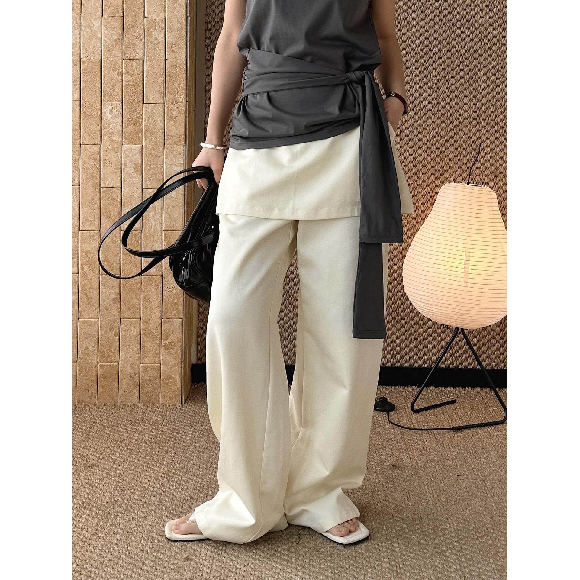 Xu Man Women s High-Waisted Layered Trousers - Spring/Summer Korean Fashion Large