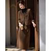 Women's Elegant Long-Sleeve Jacket & Mid-Length Skirt Suit