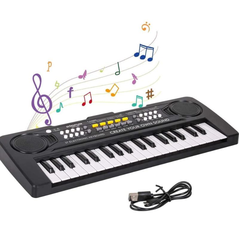 

37key Children Electric Piano Music Keyboard Puzzle Toy For Kids Learning And Music Play чорний