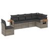 Vidaxl 6-Cz. Garden Furniture Set With Cushions, Grey, Poly Rattan