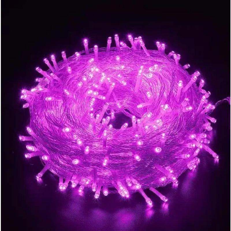 

100 м 1000 светодиодных рождественских гирлянд, светодиодные гирлянды, гирлянда, наружное декоративное освещение для свадебной вечеринки 220 В EU Plug фиолетовый