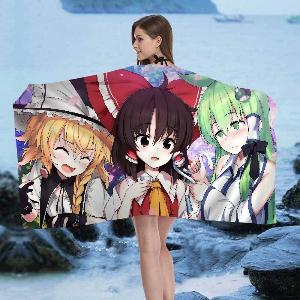 Classic T-Touhou P-Project Anime Beach Swimming Towel Soft Absorbent Washcloth Children's Gifts For Kids Travel Camping Gym