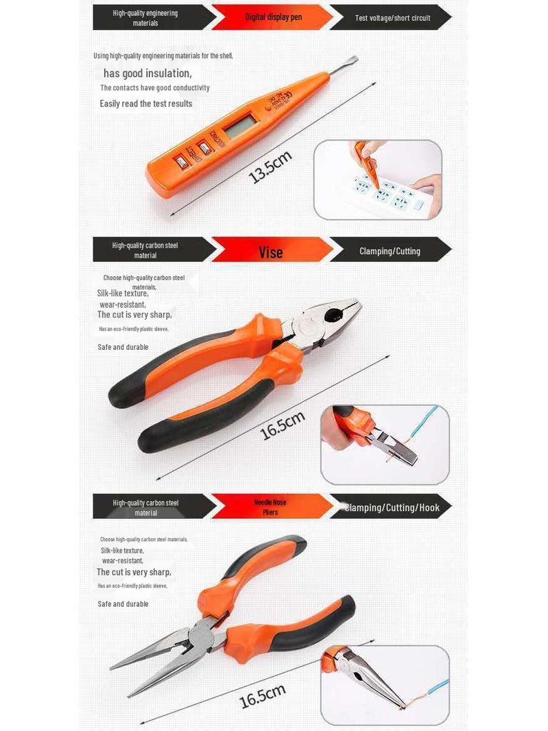 Multifunctional Household Repair Tool Set for Car and Electrician Use