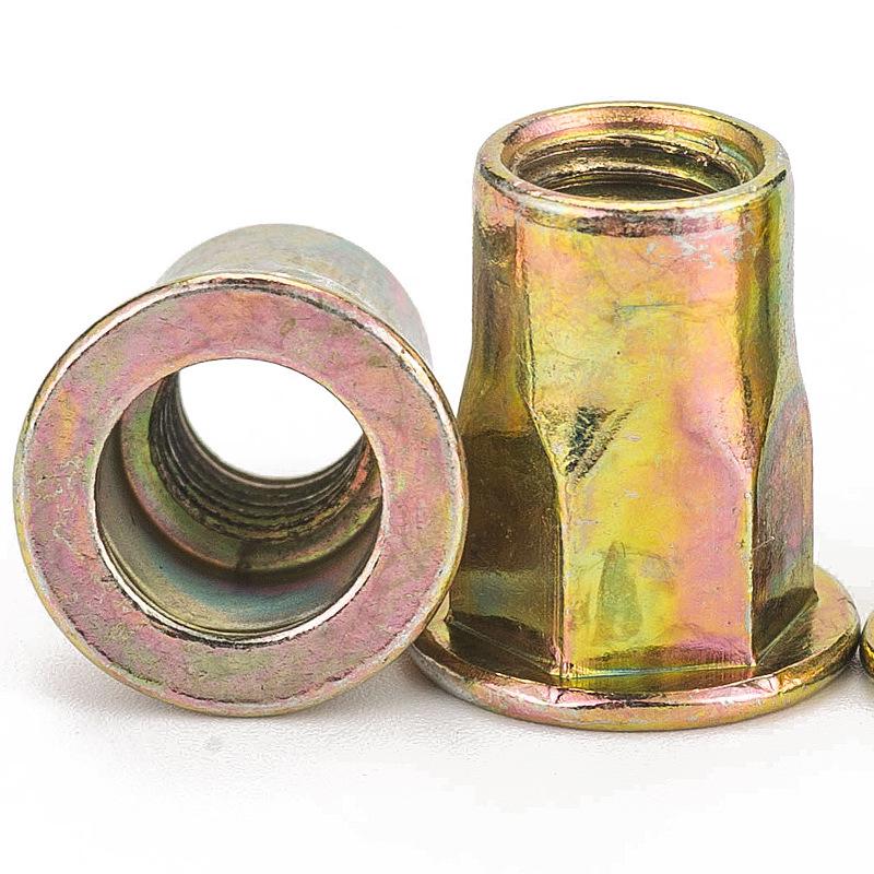 Color Zinc Semi-Hexagonal Flat Round Head Rivet Nut (M5/M6/M8)