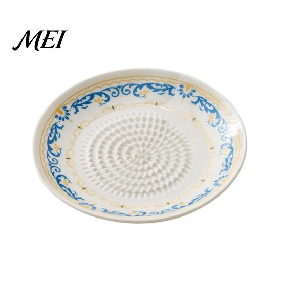 Ceramic Garlic Grater Grinder, Multi-Functional Grating Plate, Manual Ginger Serving Dish Zester Bowl, All-in-One Prep Mixing Dish, Kitchen Tool And