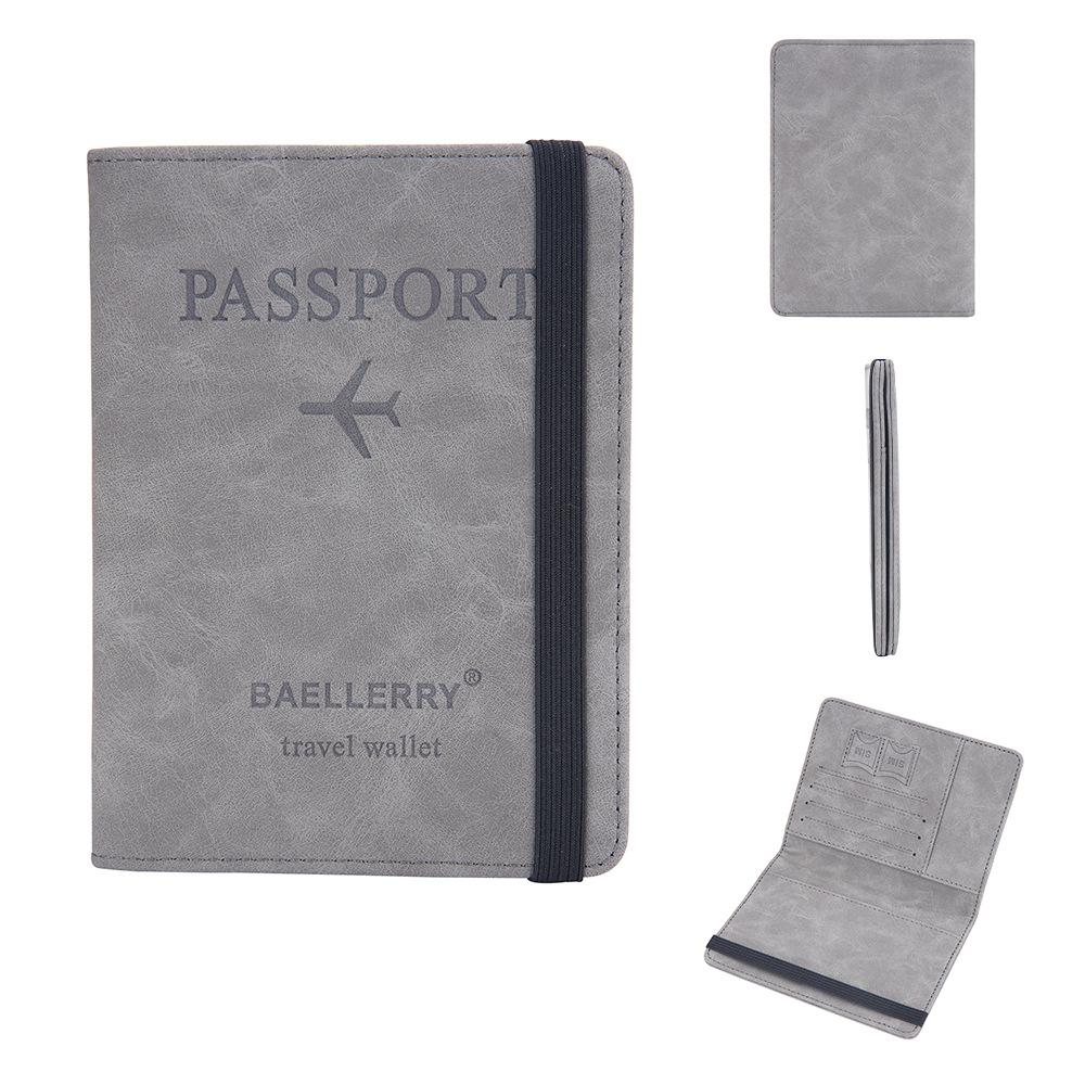 

Мужской и женский кошелек из искусственной кожи с блокировкой RFID, минималистичный чехол для паспорта, матовый держатель для кредитных карт серый