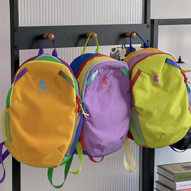 Schultasche Bergsteigertasche Dopamin Koreanische Version Rucksack mit Kontrastfarben Große Kapazität Spritzwassergeschützt Wandern Outdoor
