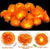 5 Ft LED Orange Marigold Garland Lights for Day of The Dead Halloween Diwali Christmas Party Home Decoration