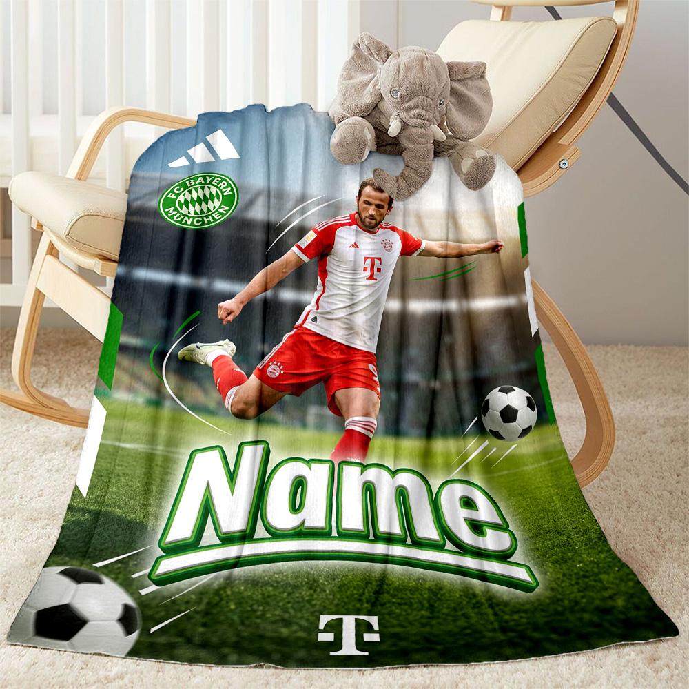 German Football Crest Personalized Text Blanket Lightweight Customizable Blanket Comfortable Throw For Sofa Office Chair Bedding Home Decor