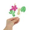 10pcs Hawaiian Party Cupcake Toppers Flamingo Trees Luau Summer Tropical Party Cake Decoration Birthday Party Wedding Supplies