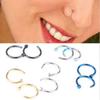 5PCS Fashion Stainless Steel Nose Rings Lip Ring Sexy Faux Septum Rings Fake Piercing Women Man Unisex Earring Studs Jewelry
